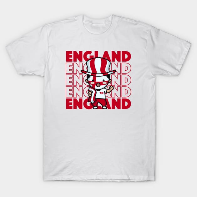 England Football Fan // Kawaii Cute English Soccer Supporter T-Shirt by SLAG_Creative